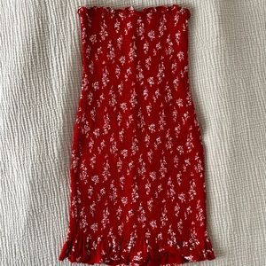 Reformation Chantilly Mini Dress in red